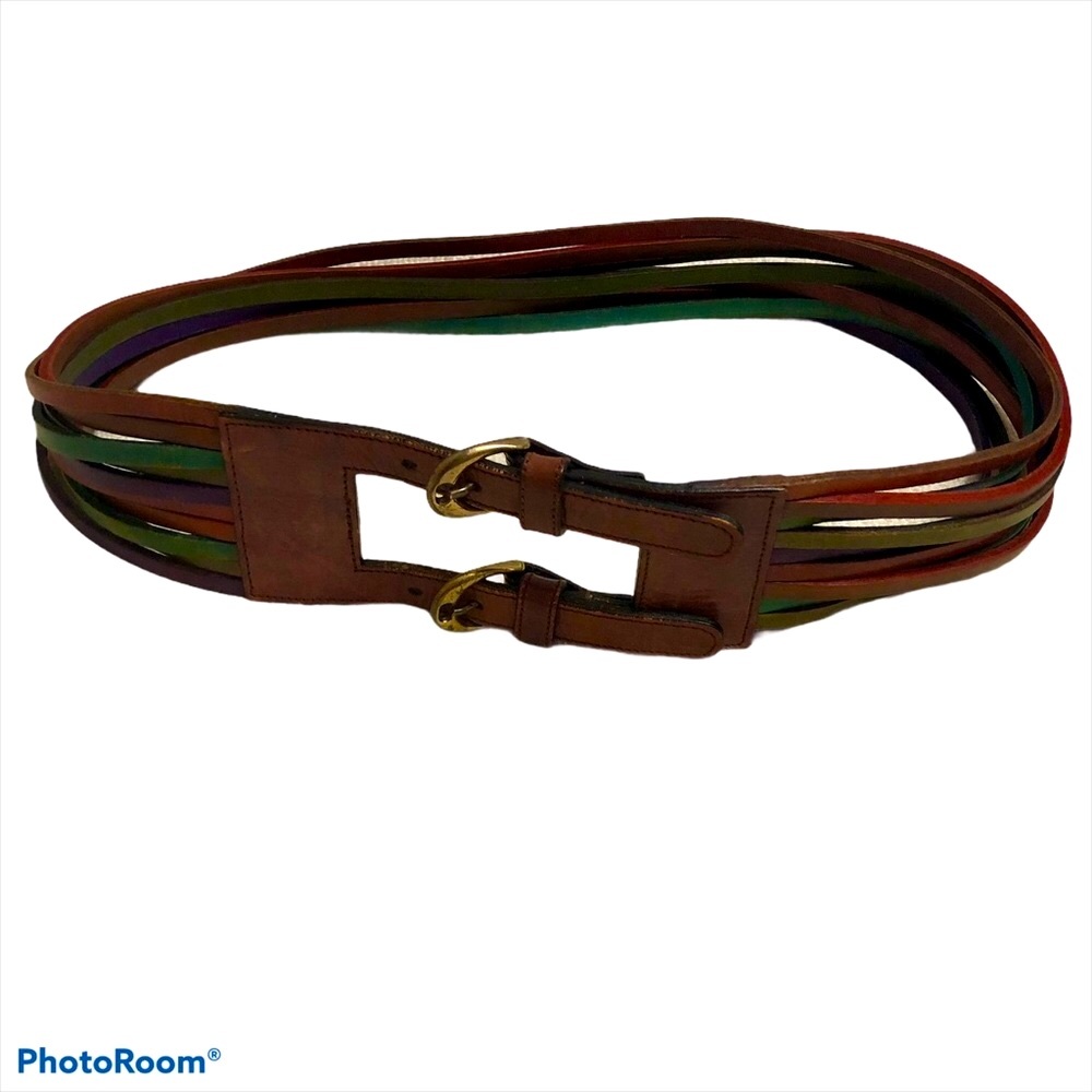 Vintage Joan & David Multi-color Leather Belt